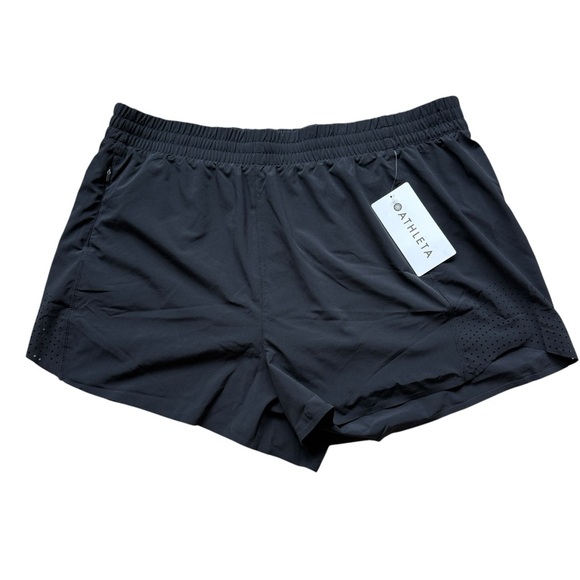 Athleta Women's 1X Black Hustle 3" Shorts Activewear Running Gym Lightweight - Picture 3 of 10